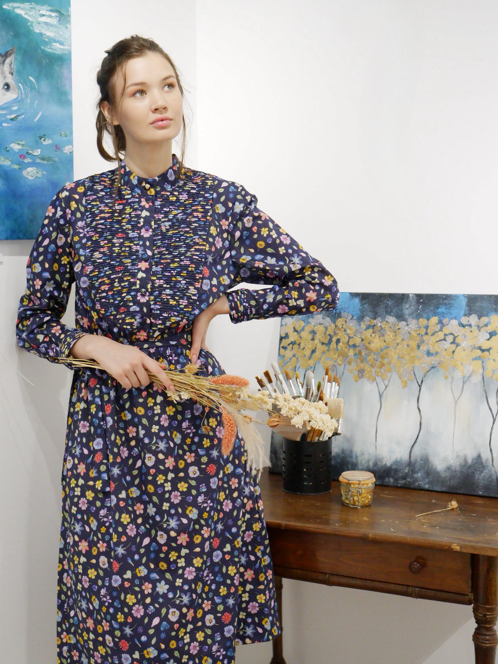 Robe Tania imprimée Phyls Flower en coton Liberty