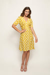 Yellow midi silk dress Katharine