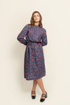Long sleeve midi cotton Liberty dress Tania 