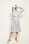 Long sleeve white floral midi dress in Liberty cotton Tania