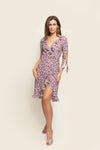 Silk wrap dress Lilly mauve 
