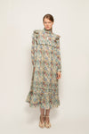 Mila - long sleeve cotton dress. Floral print, pastel flowers. 100% cotton. Prairie dress.