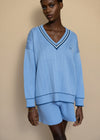 Murier Billie Jean cotton sweater in sky blue 